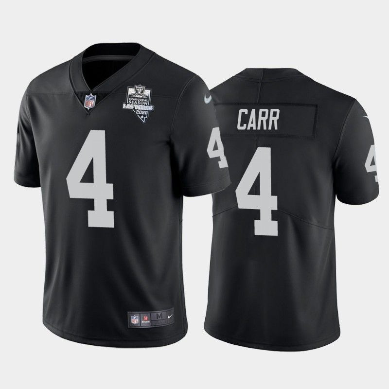 Men's Las Vegas Raiders #4 Derek Carr Black 2020 Inaugural Season Vapor Limited Stitched Jersey