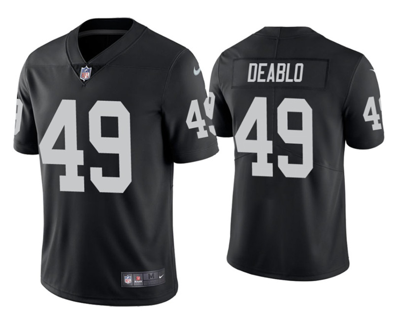 Men's Las Vegas Raiders #49 Divine Deablo NFL Draft Black Vapor Untouchable Limited Stitched Jersey (Check description if you want Women or Youth size)
