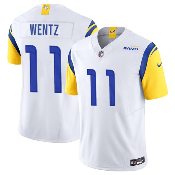 Men's Los Angeles Rams #11 Carson Wentz White 2023 F.U.S.E. Vapor Untouchable Limited Football Stitched Jersey