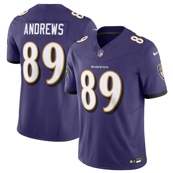 Men's Baltimore Ravens #89 Mark Andrews Purple 2023 F.U.S.E Vapor Jersey