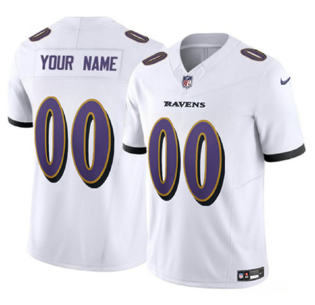 Men's Baltimore Ravens ACTIVE PLAYER Custom White 2023 F.U.S.E. Alternate Vapor Untouchable Limited Football Stitched Jersey