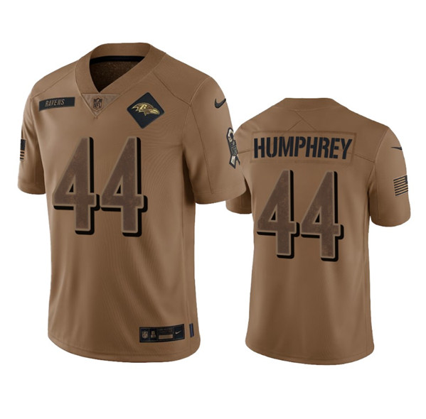 Men's Baltimore Ravens #44 Marlon Humphrey 2023 Brown Salute To Service Limited Football Stitched Jersey