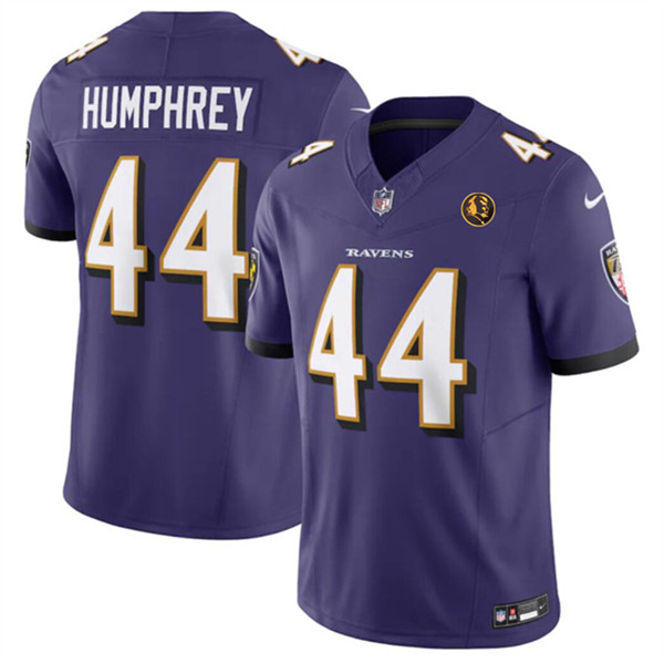 Men's Baltimore Ravens #44 Marlon Humphrey Purple 2023 F.U.S.E. With John Madden Patch Vapor Limited Football Stitched Jersey