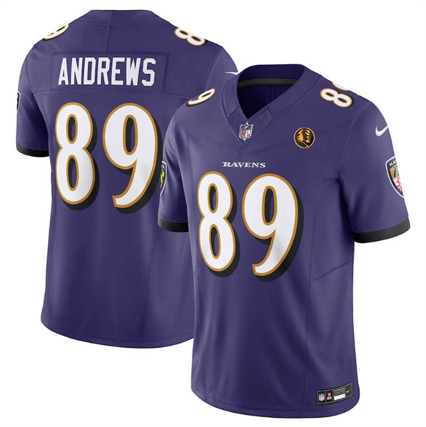 Men's Baltimore Ravens #89 Mark Andrews Purple 2023 F.U.S.E. With John Madden Patch Vapor Limited Football Stitched Jersey