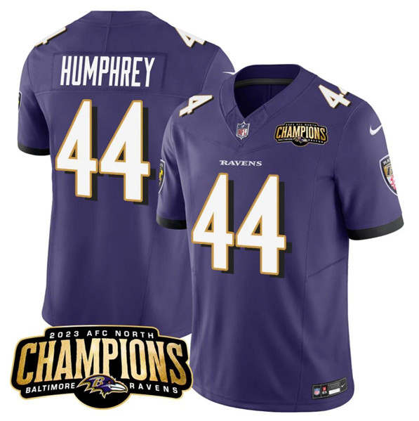 Men's Baltimore Ravens #44 Marlon Humphrey Purple 2023 F.U.S.E. AFC North Champions Vapor Limited Football Jersey