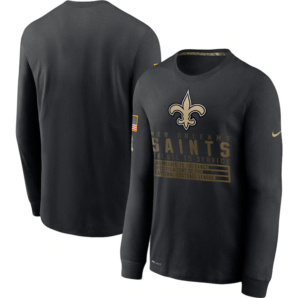 Men's New Orleans Saints 2020 Grey Sideline Impact Legend Performance Long Sleeve NFL T-Shirt