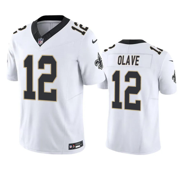 Men's New Orleans Saints #12 Chris Olave White 2023 F.U.S.E. Vapor Untouchable Limited Stitched Jersey