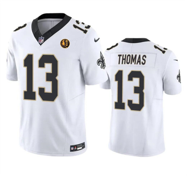 Men's New Orleans Saints #13 Michael Thomas White 2023 F.U.S.E. With John Madden Patch Vapor Limited Football Stitched Jersey