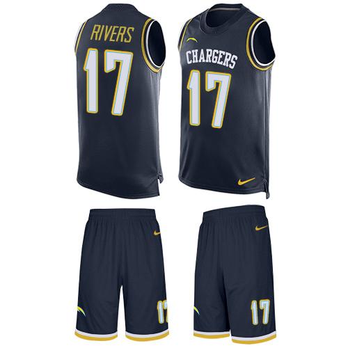 Nike Chargers #17 Philip Rivers Navy Blue Team Color Men's Stitched NFL Limited Tank Top Suit Jersey