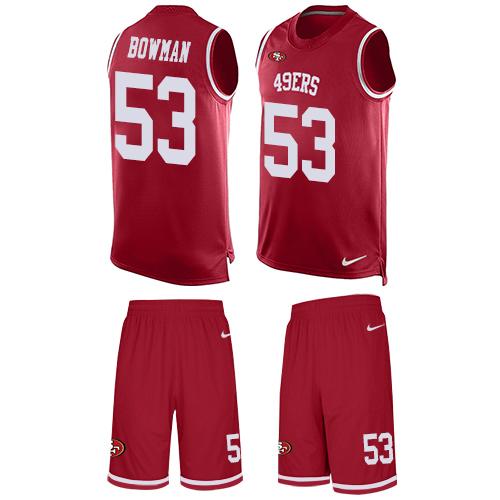 Nike 49ers #53 NaVorro Bowman Red Team Color Men's Stitched NFL Limited Tank Top Suit Jersey