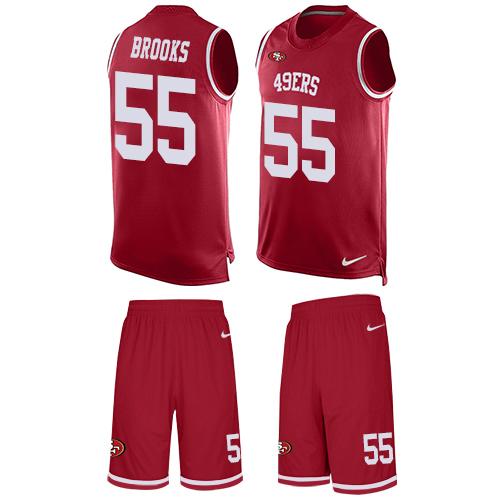 Nike 49ers #55 Ahmad Brooks Red Team Color Men's Stitched NFL Limited Tank Top Suit Jersey