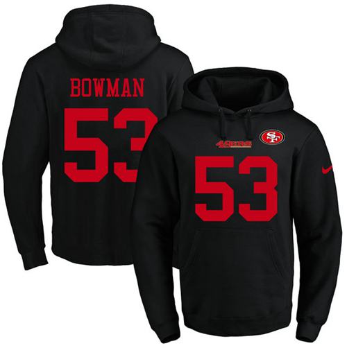 Nike 49ers #53 NaVorro Bowman Black Name & Number Pullover NFL Hoodie