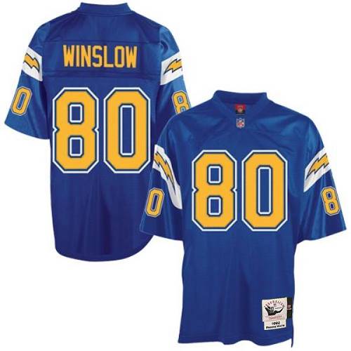 Mitchell And Ness Chargers #80 Kellen Winslow Blue Throwback Stitched NFL Jersey