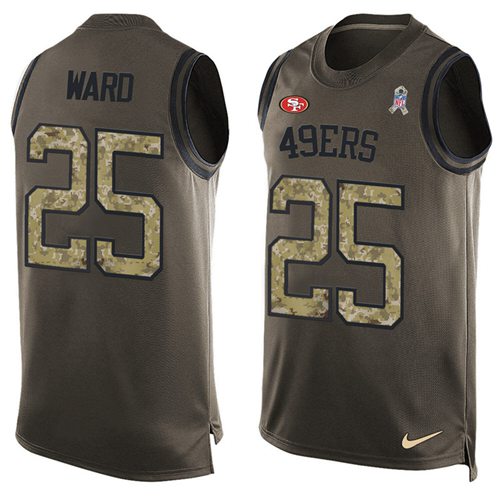 Nike 49ers #25 Jimmie Ward Green Men's Stitched NFL Limited Salute To Service Tank Top Jersey