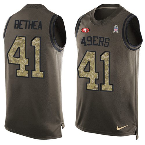 Nike 49ers #41 Antoine Bethea Green Men's Stitched NFL Limited Salute To Service Tank Top Jersey