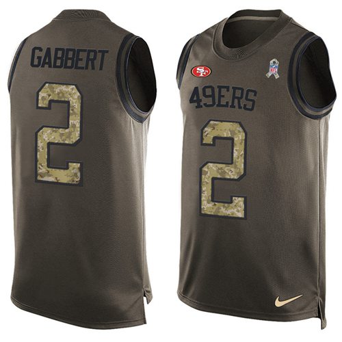 Nike 49ers #2 Blaine Gabbert Green Men's Stitched NFL Limited Salute To Service Tank Top Jersey