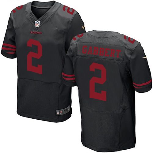 Nike 49ers #2 Blaine Gabbert Black Alternate Men's Stitched NFL Elite Jersey