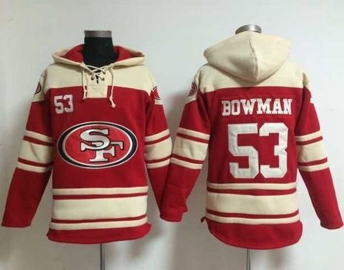 Nike 49ers #53 NaVorro Bowman Red Sawyer Hooded Sweatshirt NFL Hoodie