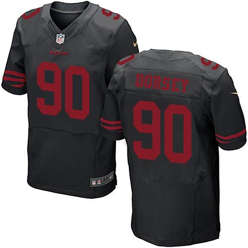 Nike 49ers #90 Glenn Dorsey Black Alternate Men's Stitched NFL Elite Jersey