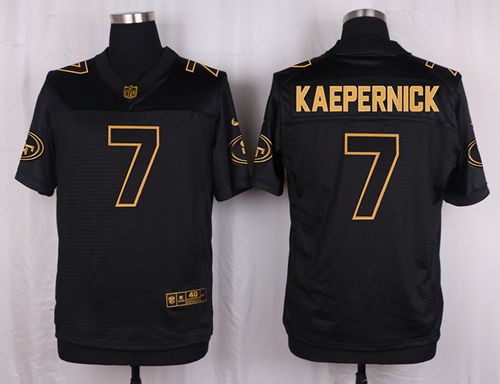 Nike 49ers #7 Colin Kaepernick Black Men's Stitched NFL Elite Pro Line Gold Collection Jersey