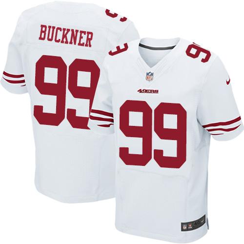 Nike 49ers #99 DeForest Buckner White Men's Stitched NFL Elite Jersey