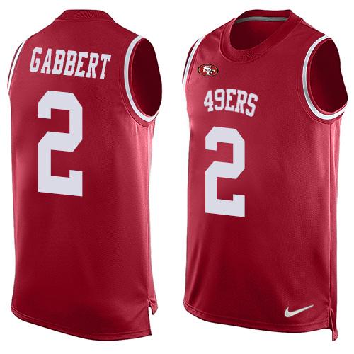Nike 49ers #2 Blaine Gabbert Red Team Color Men's Stitched NFL Limited Tank Top Jersey