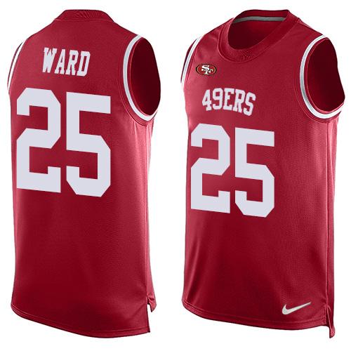 Nike 49ers #25 Jimmie Ward Red Team Color Men's Stitched NFL Limited Tank Top Jersey