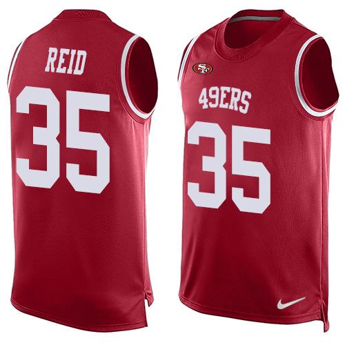 Nike 49ers #35 Eric Reid Red Team Color Men's Stitched NFL Limited Tank Top Jersey