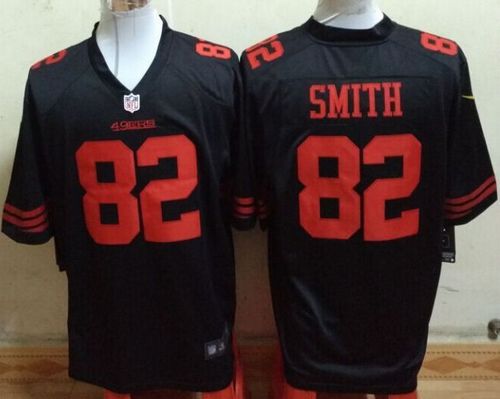 Nike 49ers #82 Torrey Smith Black Alternate Men's Stitched NFL Game Jersey