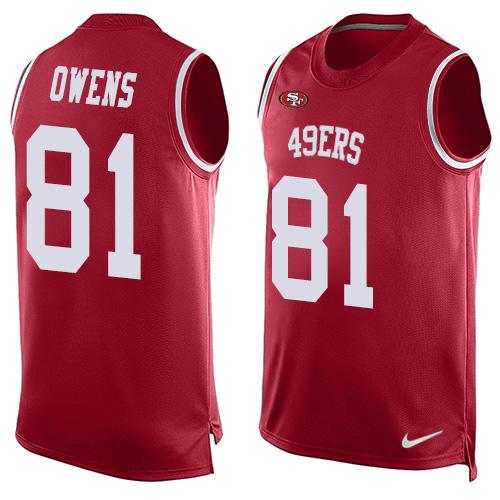 Nike 49ers #81 Terrell Owens Red Team Color Men's Stitched NFL Limited Tank Top Jersey
