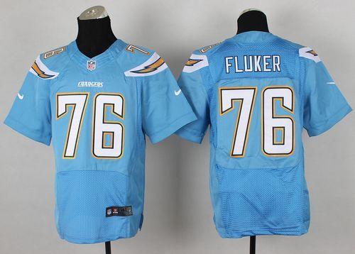 Nike Chargers #76 D.J. Fluker Electric Blue Alternate Men's Stitched NFL New Elite Jersey