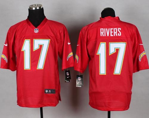 Nike Chargers #17 Philip Rivers Red Men's Stitched NFL Elite QB Practice Jersey