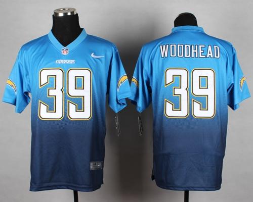Nike Chargers #39 Danny Woodhead Navy Blue/Electric Blue Men's Stitched NFL Elite Fadeaway Fashion Jersey