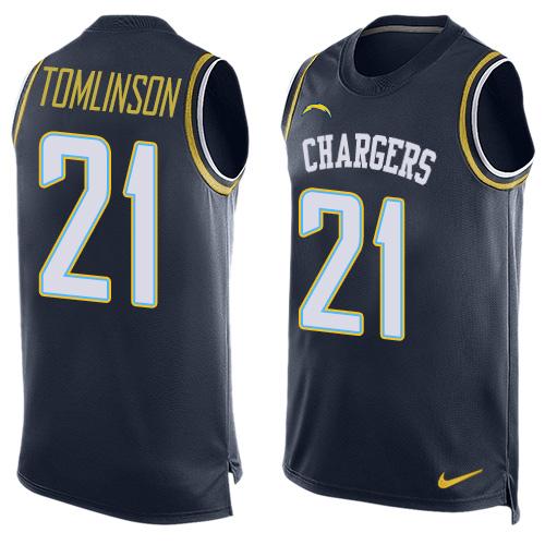 Nike Chargers #21 LaDainian Tomlinson Navy Blue Team Color Men's Stitched NFL Limited Tank Top Jersey