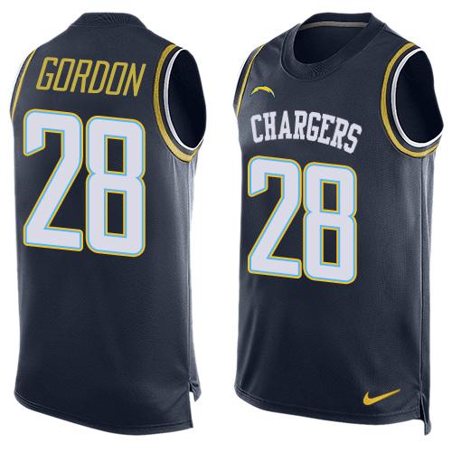 Nike Chargers #28 Melvin Gordon Navy Blue Team Color Men's Stitched NFL Limited Tank Top Jersey
