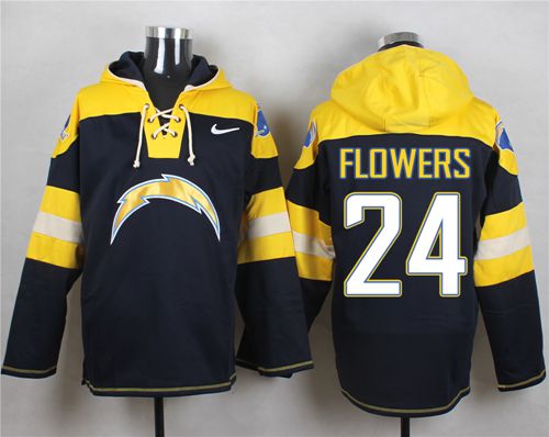 Nike Chargers #24 Brandon Flowers Navy Blue Player Pullover NFL Hoodie