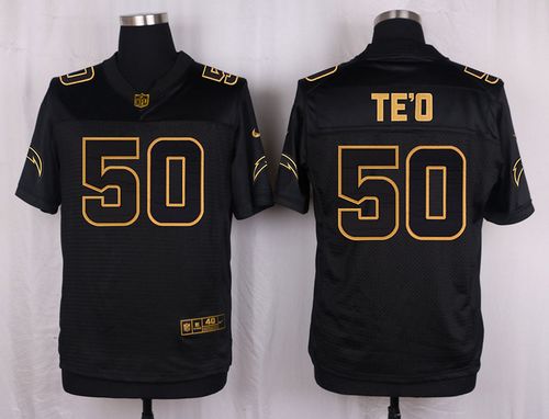Nike Chargers #50 Manti Te'o Black Men's Stitched NFL Elite Pro Line Gold Collection Jersey