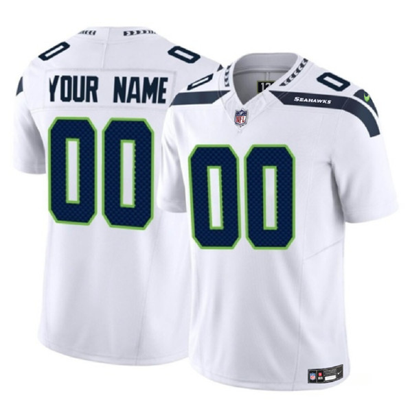 Men's Seattle Seahawks ACTIVE PLAYER Custom White 2023 F.U.S.E. Vapor Untouchable Limited Football Stitched Jersey