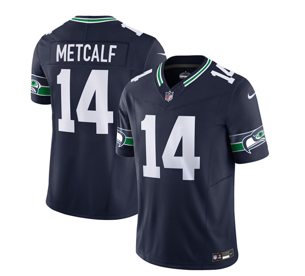 Men's Seattle Seahawks #14 DK Metcalf 2023 F.U.S.E. Navy Limited Football Stitched Jersey