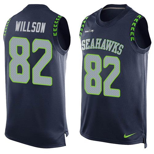 Nike Seahawks #82 Luke Willson Steel Blue Team Color Men's Stitched NFL Limited Tank Top Jersey