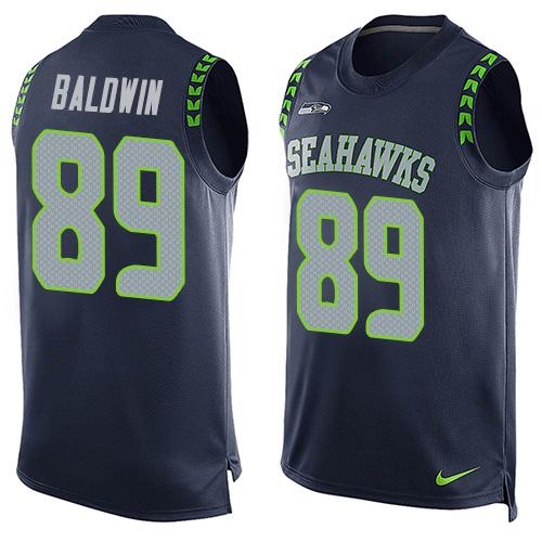 Nike Seahawks #89 Doug Baldwin Steel Blue Team Color Men's Stitched NFL Limited Tank Top Jersey