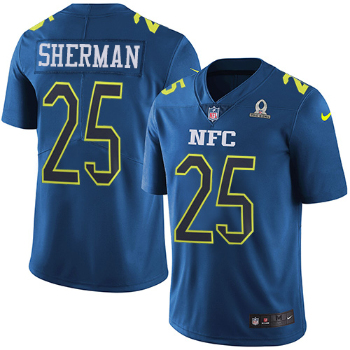 Nike Seahawks #25 Richard Sherman Navy Men's Stitched NFL Limited NFC 2017 Pro Bowl Jersey