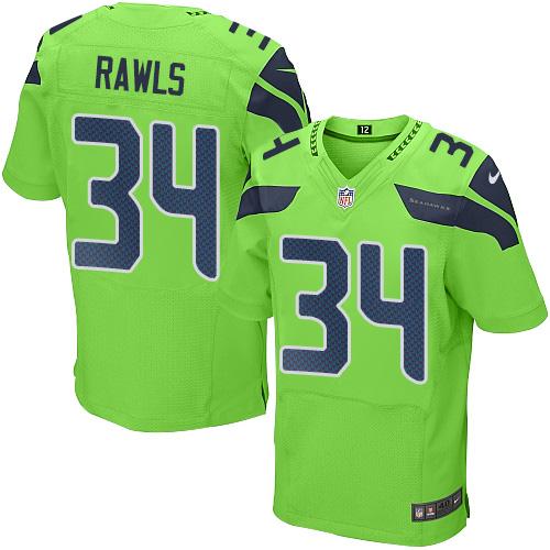 Nike Seahawks #34 Thomas Rawls Green Men's Stitched NFL Elite Rush Jersey