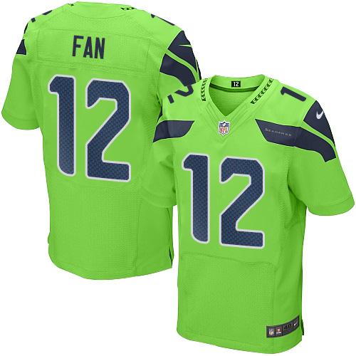 Nike Seahawks #12 Fan Green Men's Stitched NFL Elite Rush Jersey