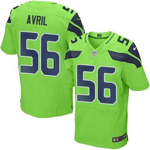 Nike Seahawks #56 Cliff Avril Green Men's Stitched NFL Elite Rush Jersey