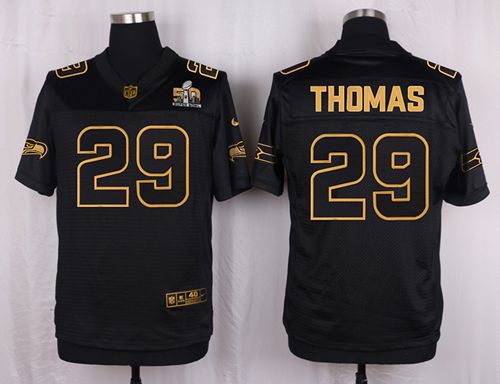 Nike Seahawks #29 Earl Thomas III Black Men's Stitched NFL Elite Pro Line Gold Collection Jersey