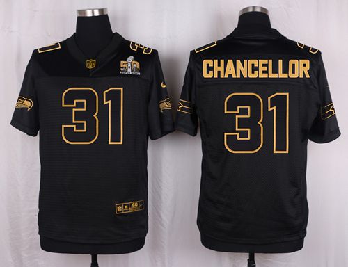 Nike Seahawks #31 Kam Chancellor Black Men's Stitched NFL Elite Pro Line Gold Collection Jersey