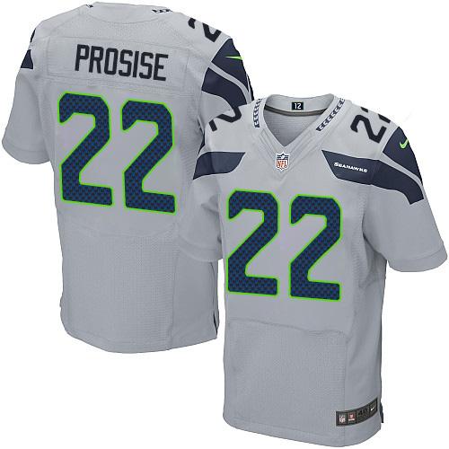 Nike Seahawks #22 C. J. Prosise Grey Alternate Men's Stitched NFL Elite Jersey