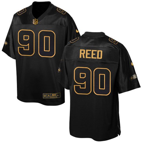 Nike Seahawks #90 Jarran Reed Black Men's Stitched NFL Elite Pro Line Gold Collection Jersey