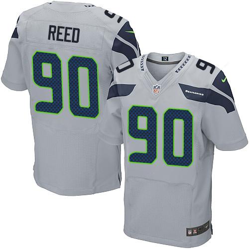 Nike Seahawks #90 Jarran Reed Grey Alternate Men's Stitched NFL Elite Jersey